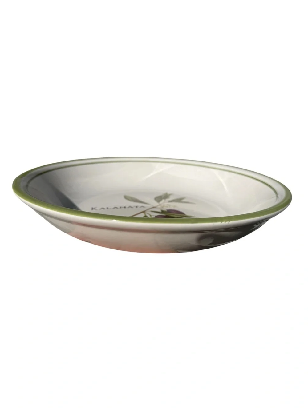 Williams Sonoma Olive Grove Kalamata Olive Serving Bowl Portugal Green Rim 9.5”